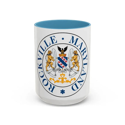 Seal of Rockville Maryland - Accent Coffee Mug 15oz Light Blue - Go Mug Yourself