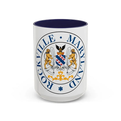 Seal of Rockville Maryland - Accent Coffee Mug 15oz Navy - Go Mug Yourself