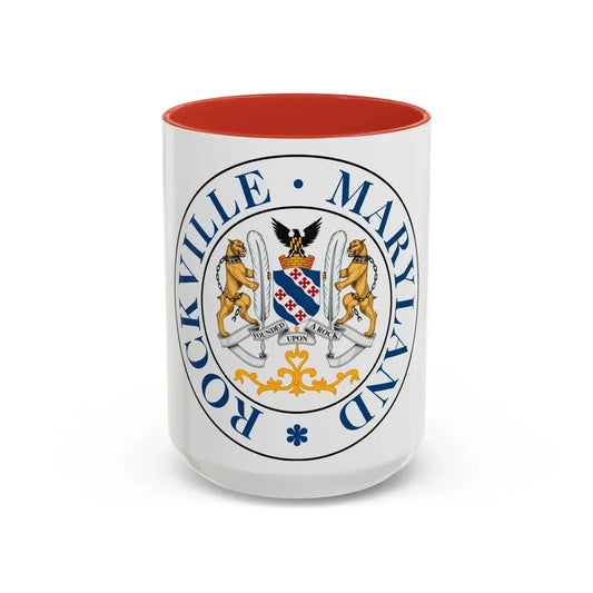 Seal of Rockville Maryland - Accent Coffee Mug 15oz Red - Go Mug Yourself