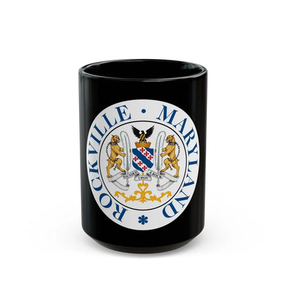 Seal of Rockville Maryland - Black Coffee Mug-15oz-Go Mug Yourself