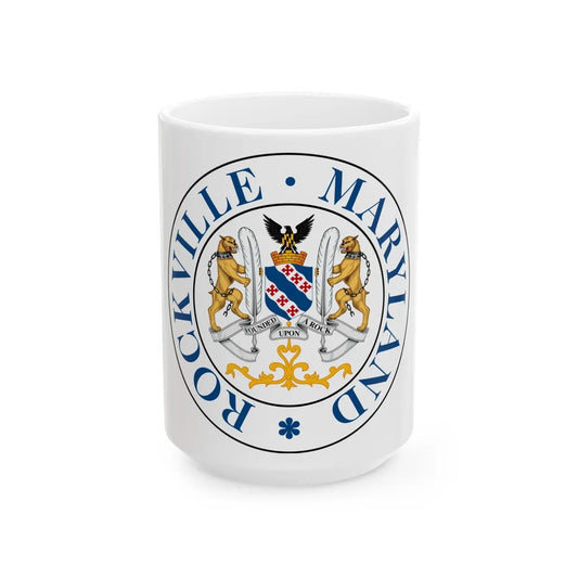 Seal of Rockville Maryland - White Coffee Mug-15oz-Go Mug Yourself