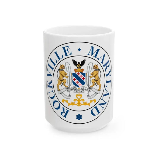 Seal of Rockville Maryland - White Coffee Mug 15oz - Go Mug Yourself