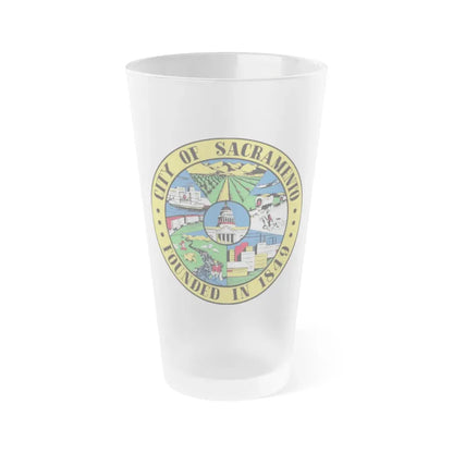 Seal of Sacramento California - Frosted Pint Glass 16oz 16oz Frosted - Go Mug Yourself