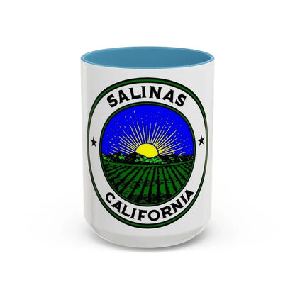 Seal of Salinas California - Accent Coffee Mug 15oz Light Blue - Go Mug Yourself