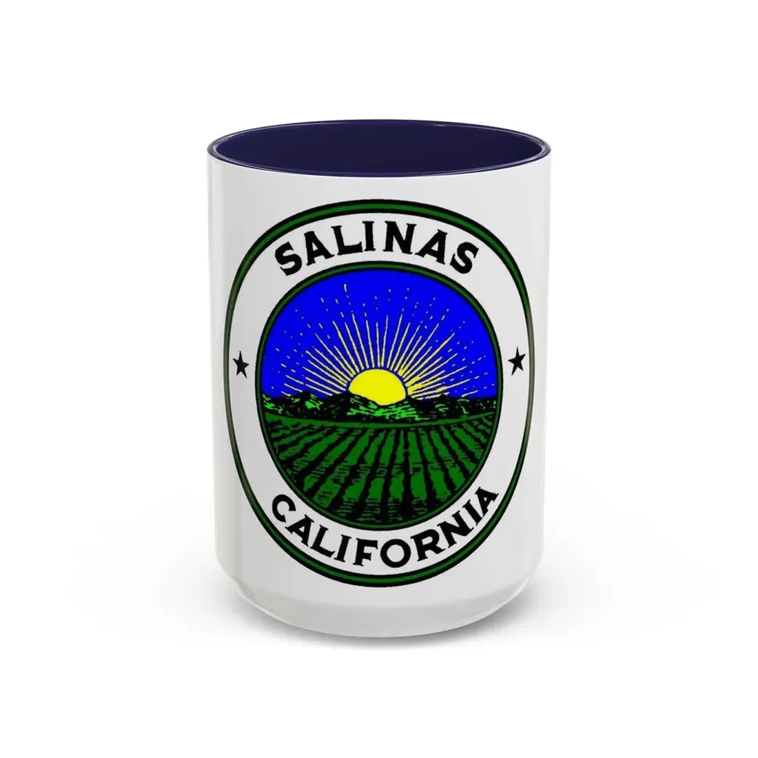 Seal of Salinas California - Accent Coffee Mug 15oz Navy - Go Mug Yourself