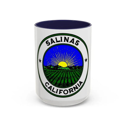 Seal of Salinas California - Accent Coffee Mug 15oz Navy - Go Mug Yourself