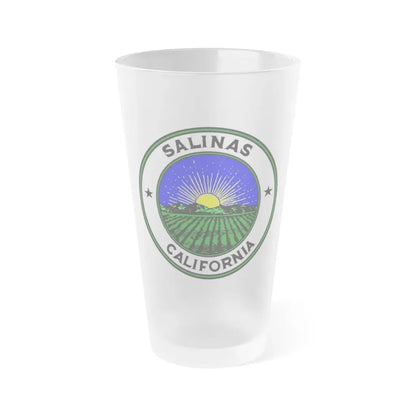 Seal of Salinas California - Frosted Pint Glass 16oz 16oz Frosted - Go Mug Yourself