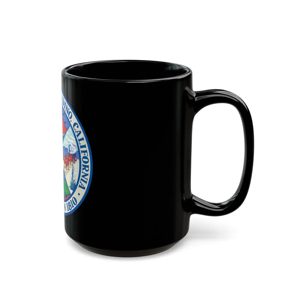 Seal of San Bernardino California - Black Coffee Mug-Go Mug Yourself