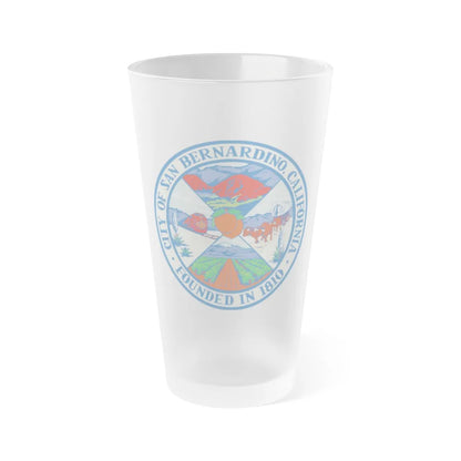 Seal of San Bernardino California - Frosted Pint Glass 16oz-16oz-Frosted-Go Mug Yourself