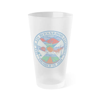 Seal of San Bernardino California - Frosted Pint Glass 16oz 16oz Frosted - Go Mug Yourself