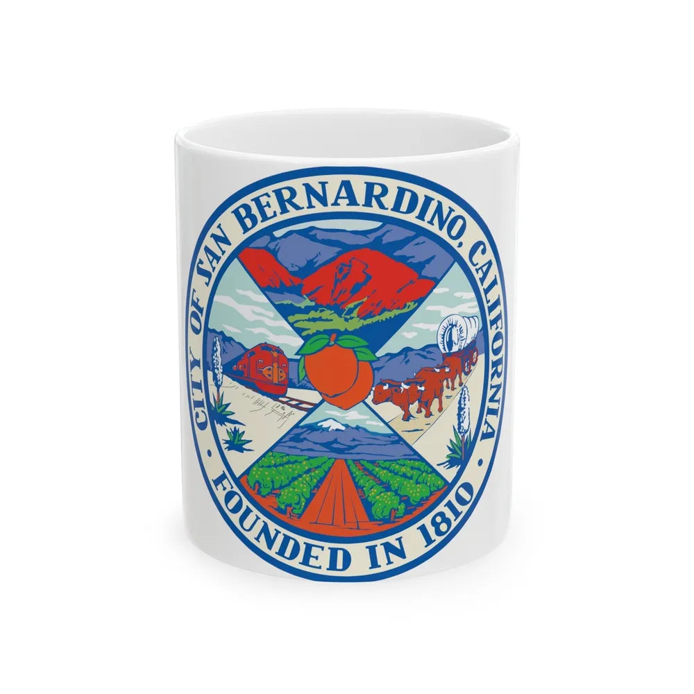 Seal of San Bernardino California - White Coffee Mug-11oz-Go Mug Yourself