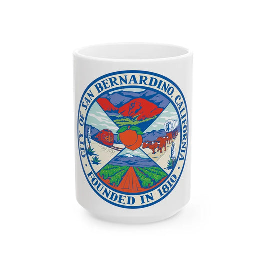 Seal of San Bernardino California - White Coffee Mug-15oz-Go Mug Yourself