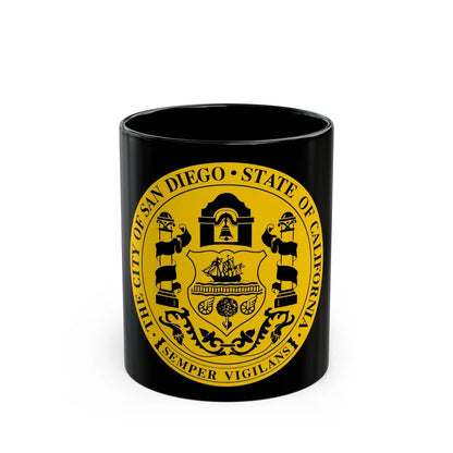 Seal of San Diego California - Black Coffee Mug-11oz-Go Mug Yourself