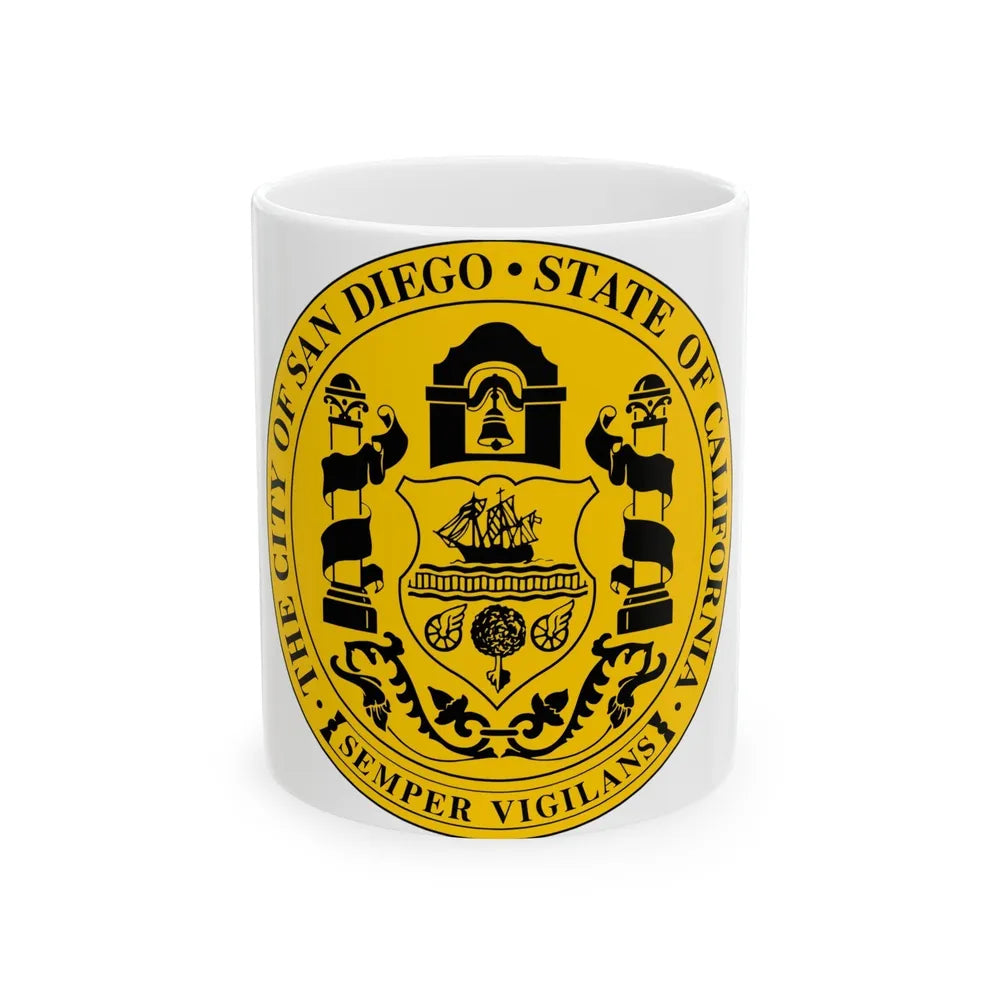 Seal of San Diego California - White Coffee Mug-11oz-Go Mug Yourself