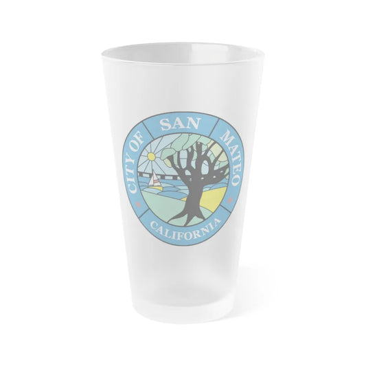 Seal of San Mateo California - Frosted Pint Glass 16oz-16oz-Frosted-Go Mug Yourself