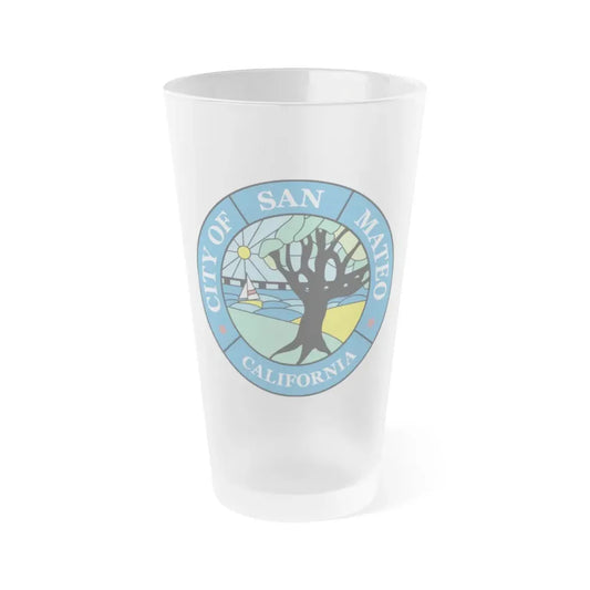 Seal of San Mateo California - Frosted Pint Glass 16oz 16oz Frosted - Go Mug Yourself