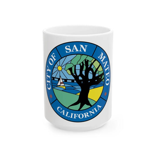 Seal of San Mateo California - White Coffee Mug-15oz-Go Mug Yourself