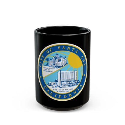 Seal of Santa Ana California - Black Coffee Mug-15oz-Go Mug Yourself