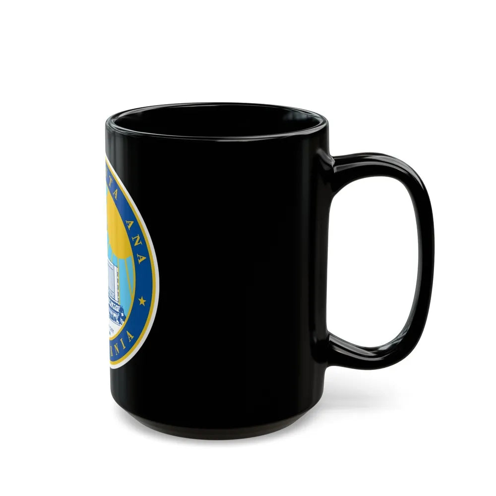 Seal of Santa Ana California - Black Coffee Mug-Go Mug Yourself