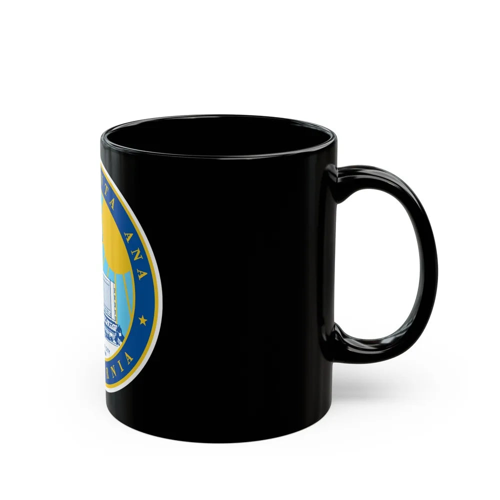 Seal of Santa Ana California - Black Coffee Mug-Go Mug Yourself