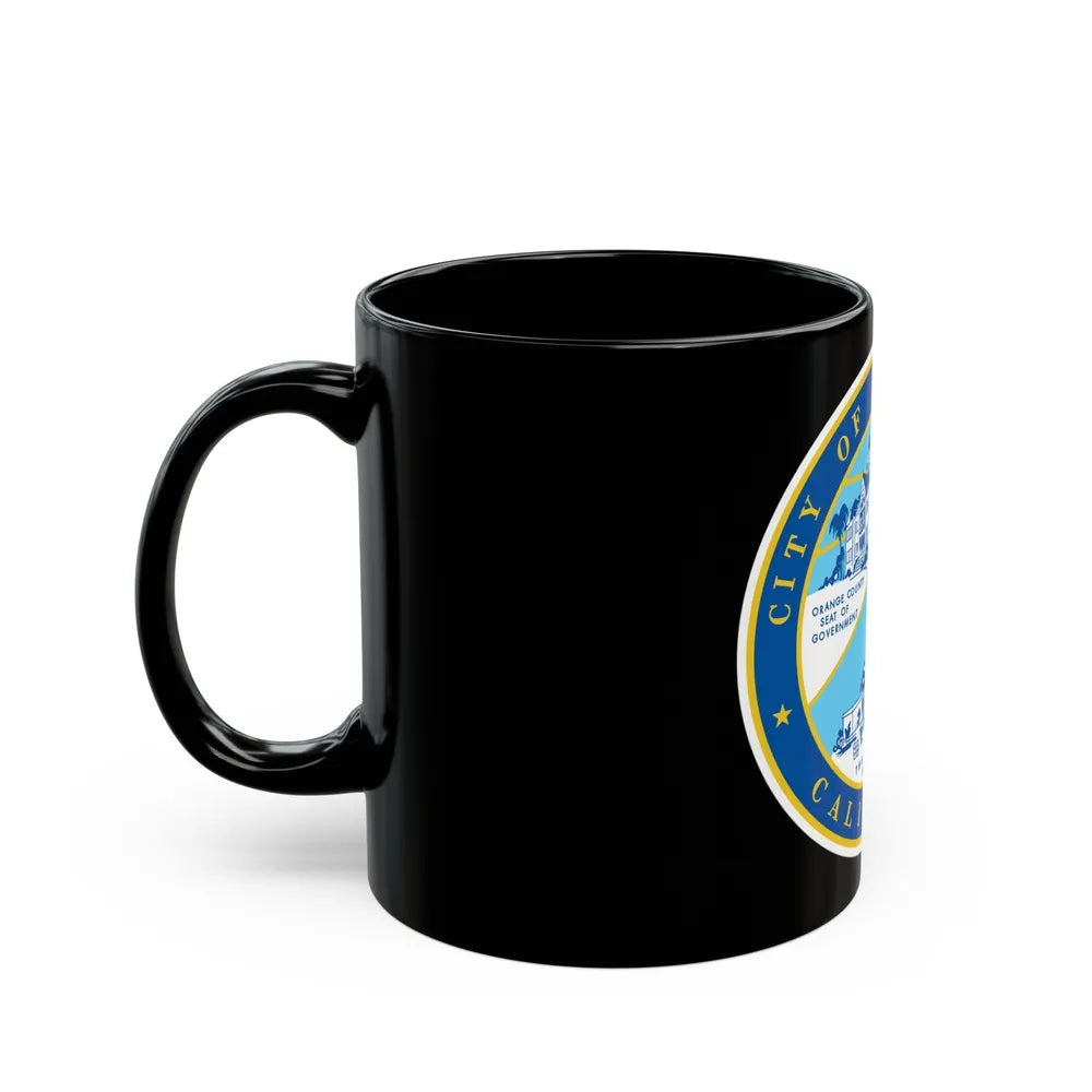 Seal of Santa Ana California - Black Coffee Mug-Go Mug Yourself