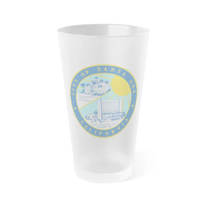 Seal of Santa Ana California - Frosted Pint Glass 16oz-16oz-Frosted-Go Mug Yourself