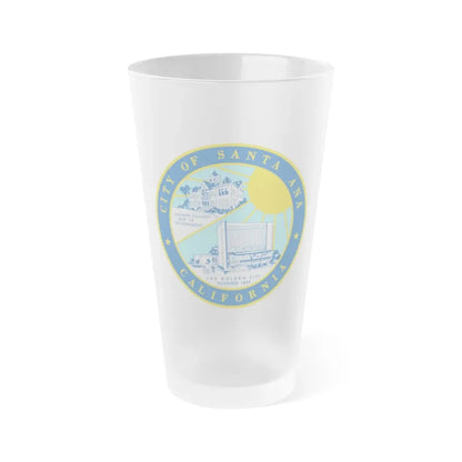Seal of Santa Ana California - Frosted Pint Glass 16oz 16oz Frosted - Go Mug Yourself