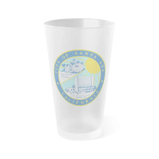 Seal of Santa Ana California - Frosted Pint Glass 16oz 16oz Frosted - Go Mug Yourself
