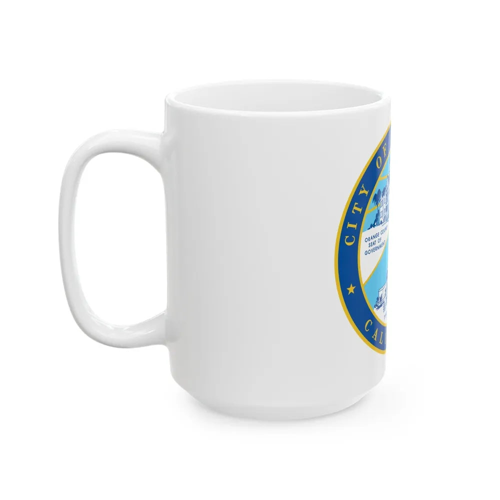 Seal of Santa Ana California - White Coffee Mug-Go Mug Yourself