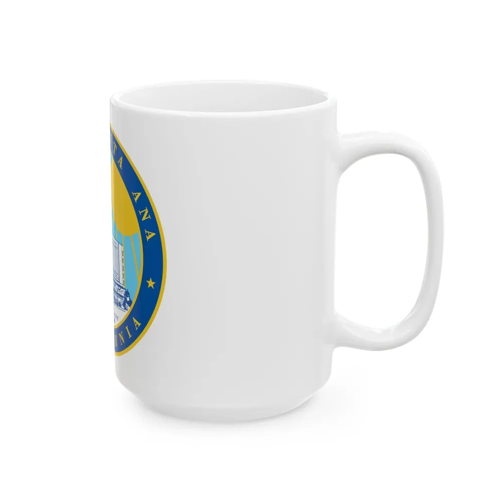 Seal of Santa Ana California - White Coffee Mug-Go Mug Yourself