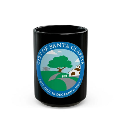 Seal of Santa Clarita California - Black Coffee Mug 15oz - Go Mug Yourself