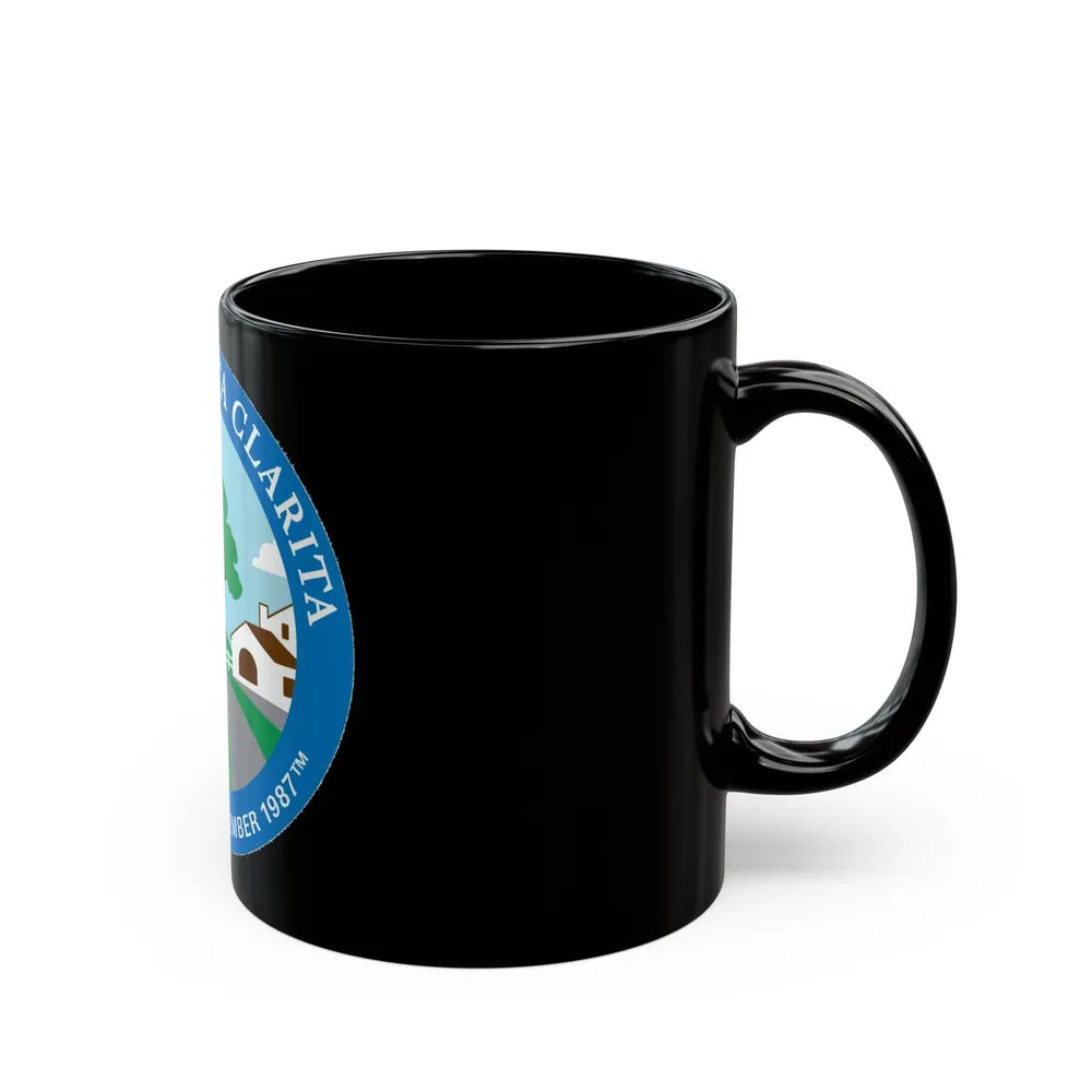 Seal of Santa Clarita California - Black Coffee Mug-Go Mug Yourself