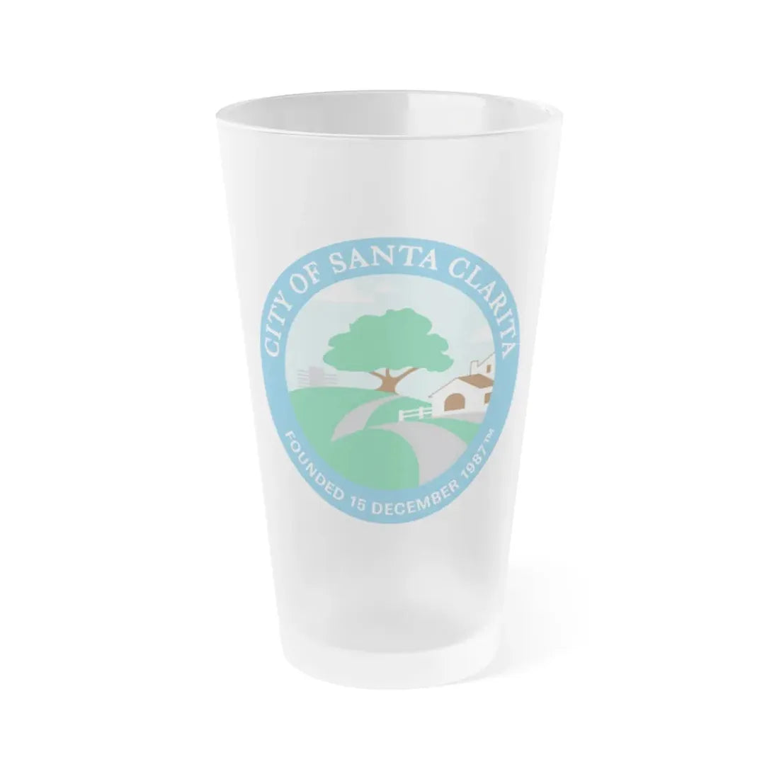 Seal of Santa Clarita California - Frosted Pint Glass 16oz 16oz Frosted - Go Mug Yourself