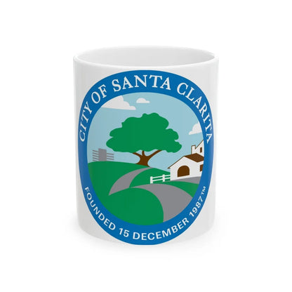 Seal of Santa Clarita California - White Coffee Mug-11oz-Go Mug Yourself