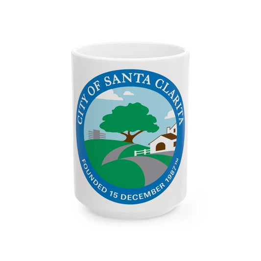 Seal of Santa Clarita California - White Coffee Mug-15oz-Go Mug Yourself