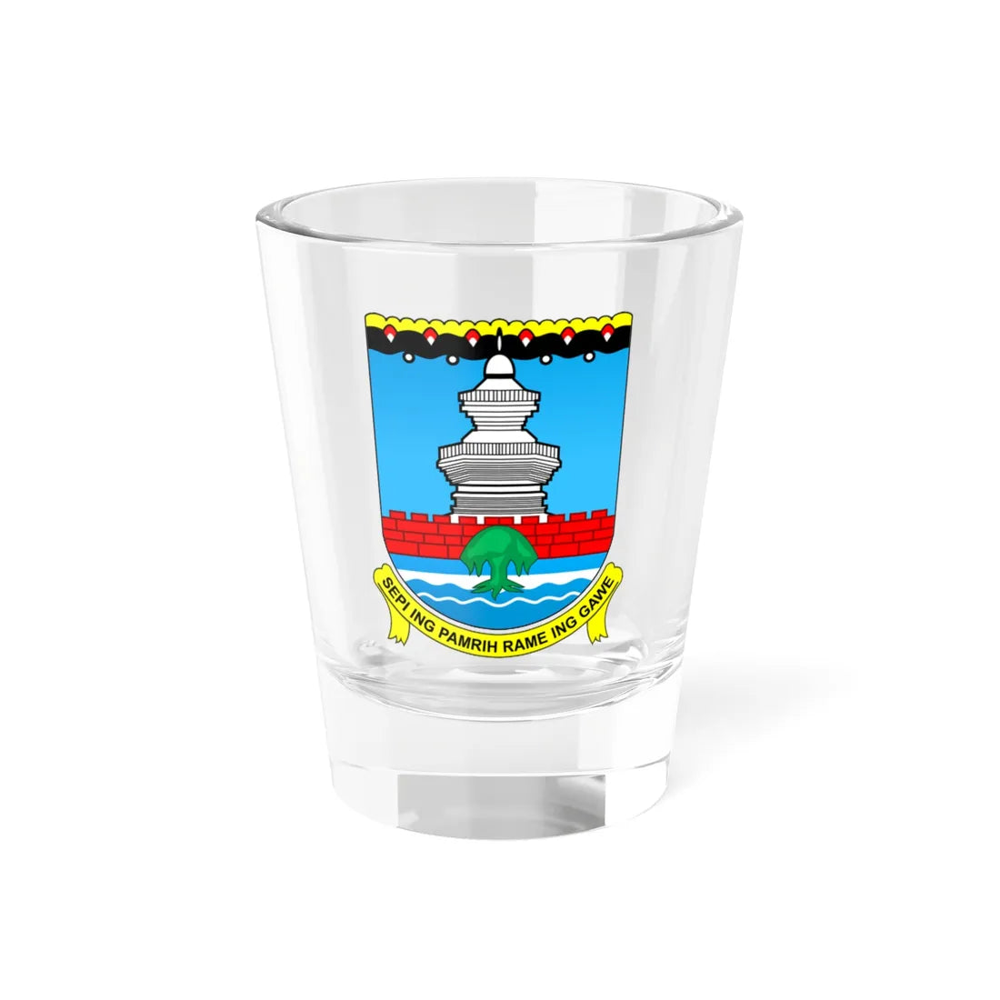 Seal of Serang Regency (Indonesia) (Coat of Arms) Shot Glass 1.5oz 1.5oz - Go Mug Yourself