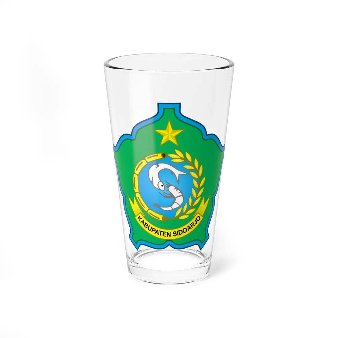 Seal of Sidoarjo Regency (Indonesia) (Coat of Arms) Pint Glass 16oz 16oz - Go Mug Yourself