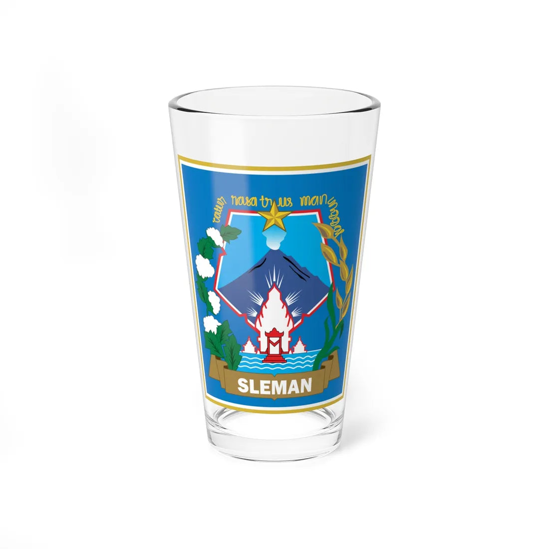 Seal of Sleman Regency (Indonesia) (Coat of Arms) Pint Glass 16oz 16oz - Go Mug Yourself