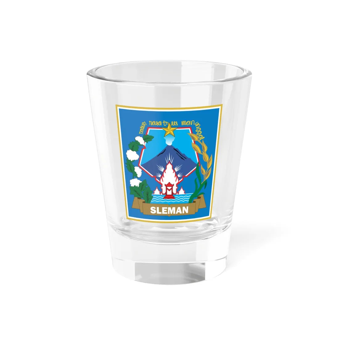 Seal of Sleman Regency (Indonesia) (Coat of Arms) Shot Glass 1.5oz 1.5oz - Go Mug Yourself