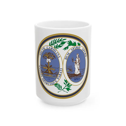 Seal of South Carolina v2 - White Coffee Mug-15oz-Go Mug Yourself