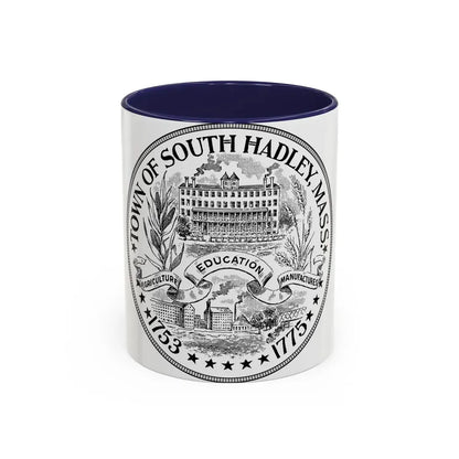 Seal of South Hadley Massachusetts - Accent Coffee Mug 11oz Navy - Go Mug Yourself
