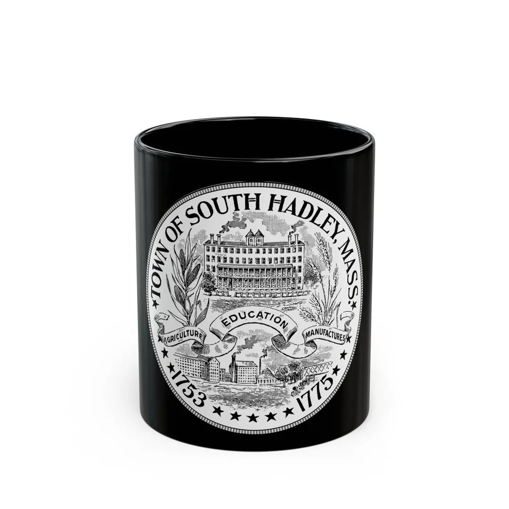 Seal of South Hadley Massachusetts - Black Coffee Mug-11oz-Go Mug Yourself