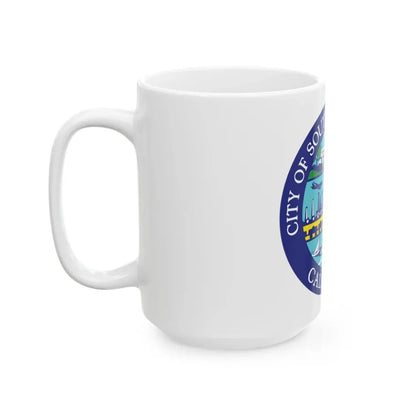 Seal of South San Francisco California - White Coffee Mug - Go Mug Yourself