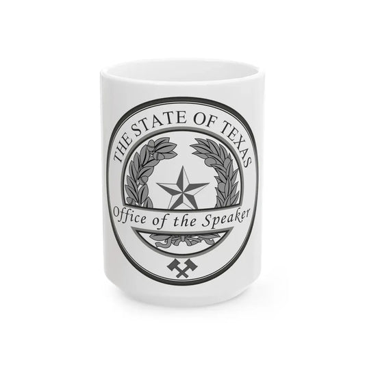 Seal of Speaker of the House of Texas - White Coffee Mug 15oz - Go Mug Yourself
