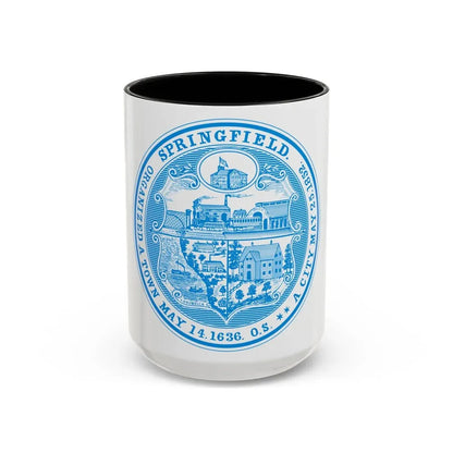 Seal of Springfield Massachusetts - Accent Coffee Mug 15oz Black - Go Mug Yourself