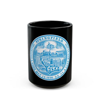 Seal of Springfield Massachusetts - Black Coffee Mug-15oz-Go Mug Yourself