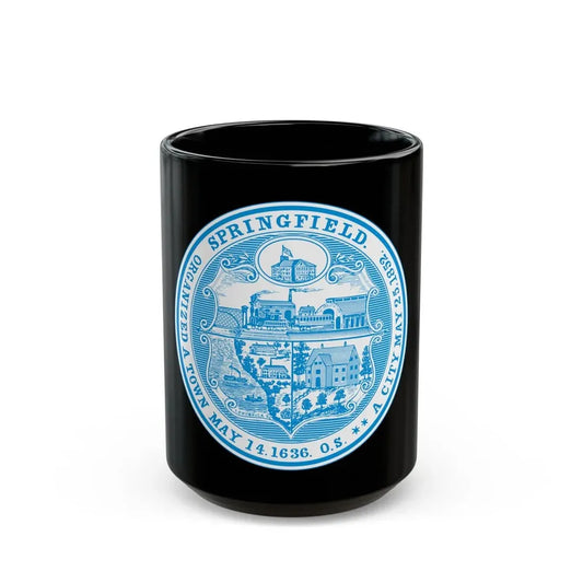Seal of Springfield Massachusetts - Black Coffee Mug 15oz - Go Mug Yourself