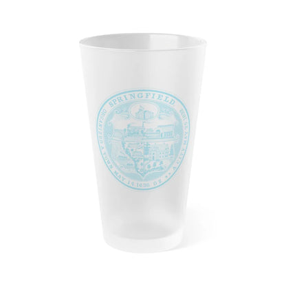 Seal of Springfield Massachusetts - Frosted Pint Glass 16oz-16oz-Frosted-Go Mug Yourself