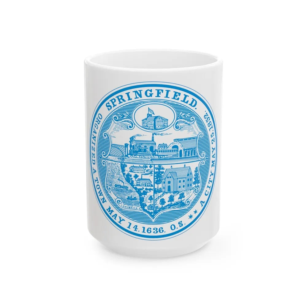 Seal of Springfield Massachusetts - White Coffee Mug-15oz-Go Mug Yourself