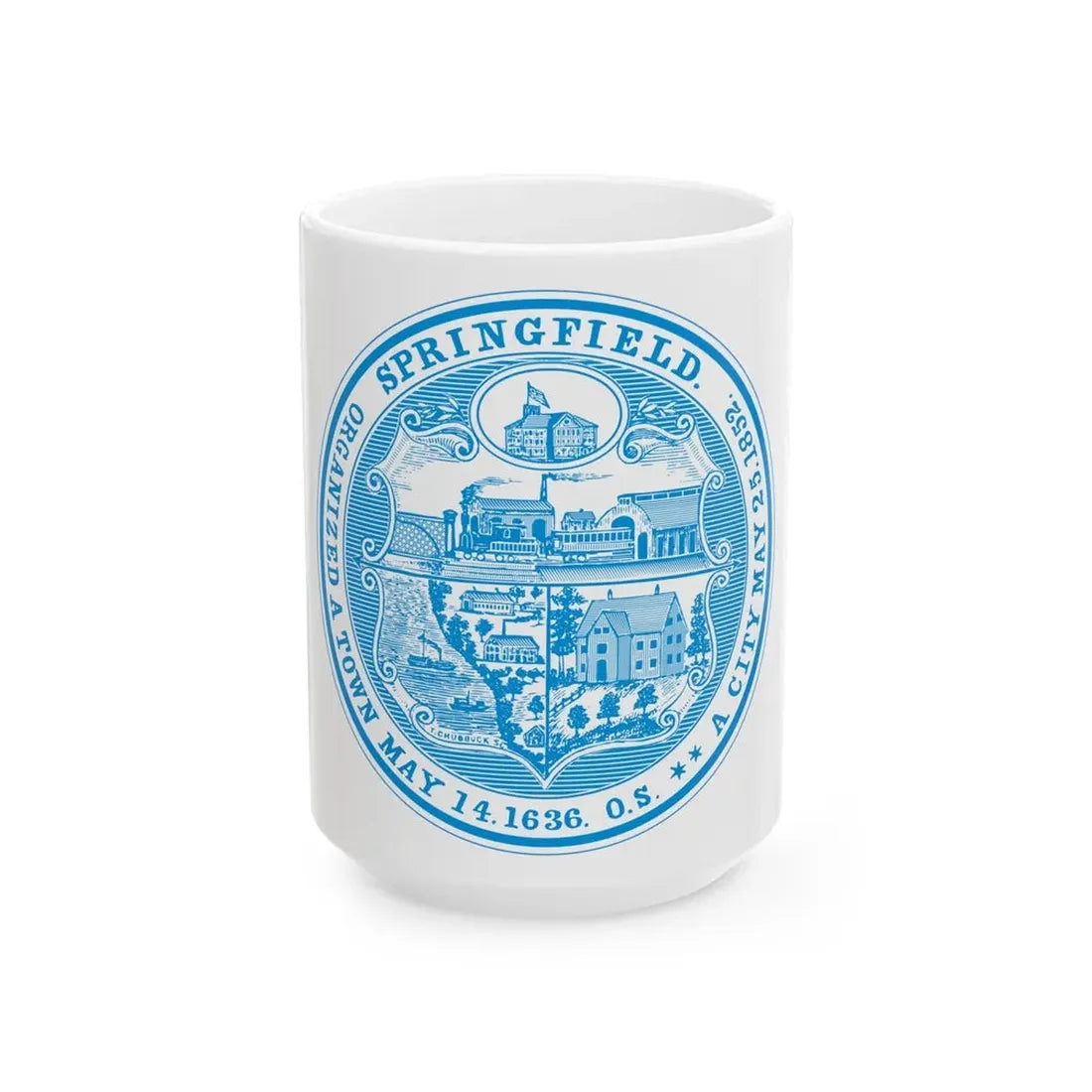 Seal of Springfield Massachusetts - White Coffee Mug 15oz - Go Mug Yourself